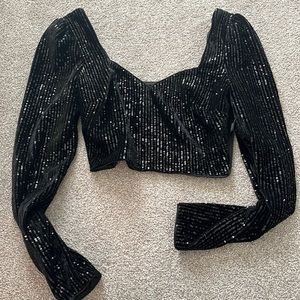 Crop sequin black